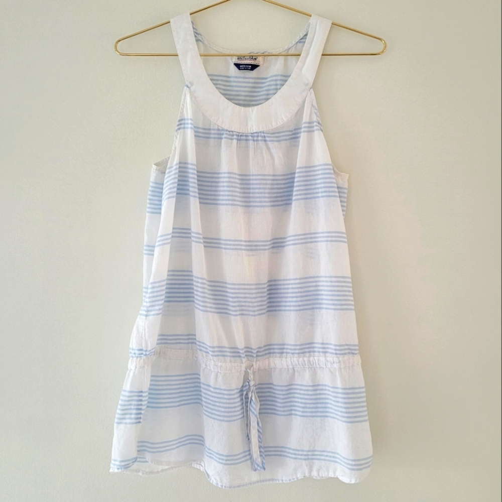 Faux halter drawstring top